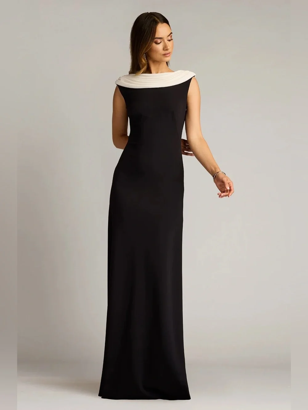 TADASHI SHOJI Plaza Drape Back Gown L - Picture 1 of 8